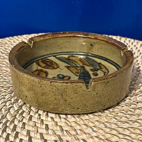 Vintage Collectible MCM Otagiri OMC Roadrunner Stoneware Pottery Ashtray Japan - Picture 4 of 6